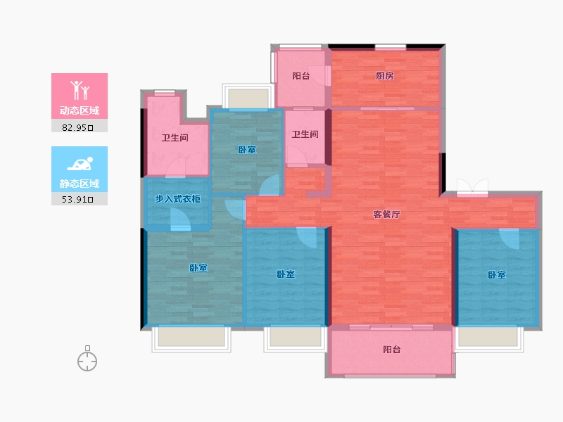 江苏省-南通市-碧桂园御湖半岛-124.11-户型库-动静分区