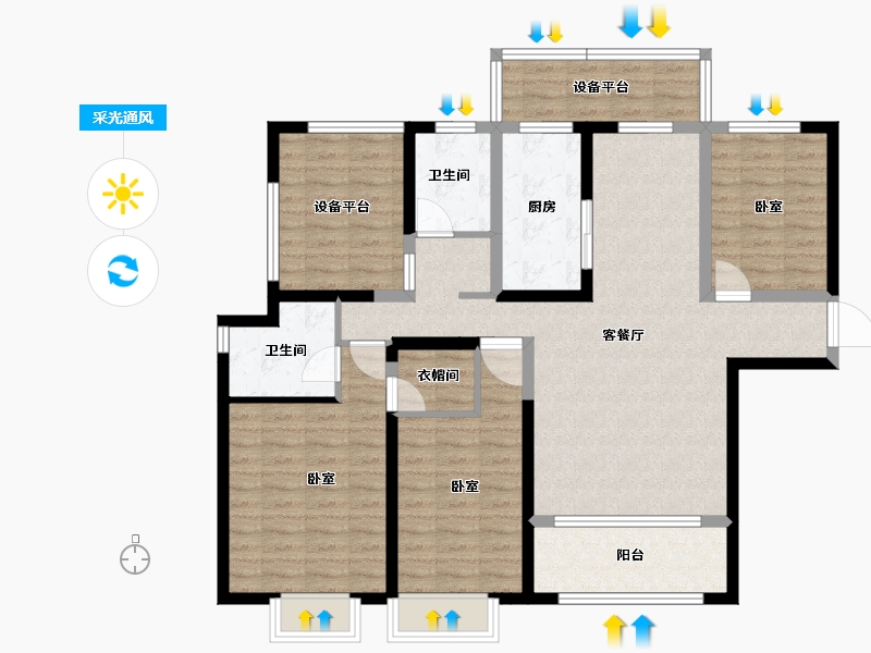 甘肃省-天水市-佳澜悦四季-113.37-户型库-采光通风