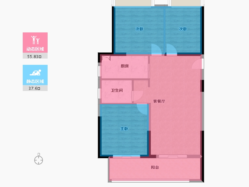 云南省-保山市-腾冲凤凰保集伊甸园-84.56-户型库-动静分区