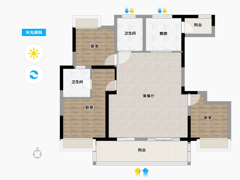 江苏省-苏州市-陆家嘴锦绣澜山-112.00-户型库-采光通风