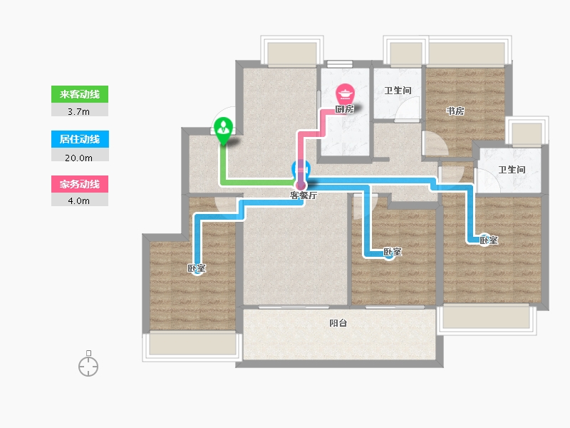 江苏省-苏州市-绿城象屿·逸品澜岸-101.00-户型库-动静线