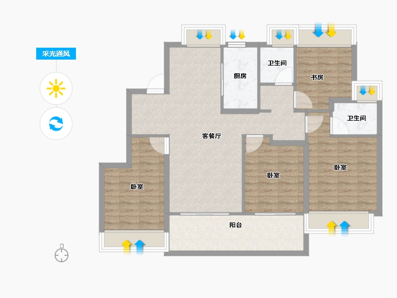 江苏省-苏州市-绿城象屿·逸品澜岸-101.00-户型库-采光通风