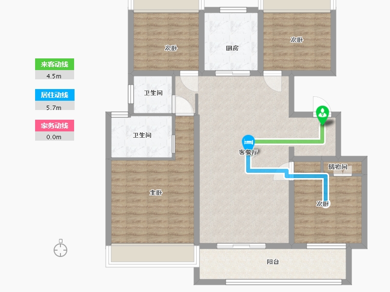 江苏省-盐城市-国投欧亚紫宸-106.40-户型库-动静线