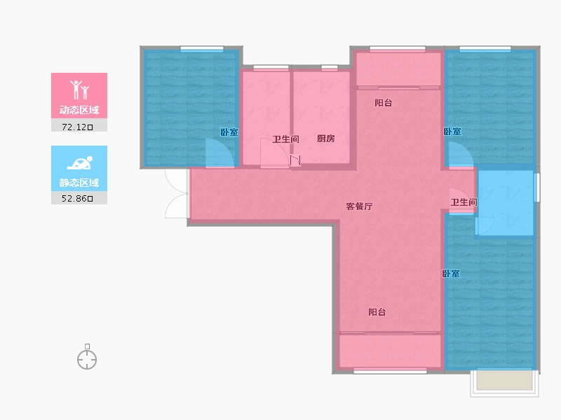 甘肃省-兰州市-普天格兰绿都-112.70-户型库-动静分区