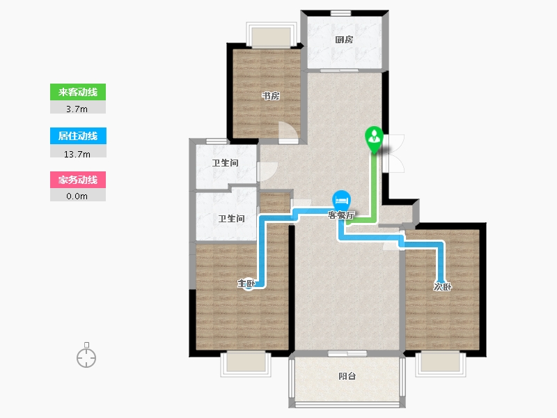 江苏省-盐城市-华府大公馆-116.00-户型库-动静线