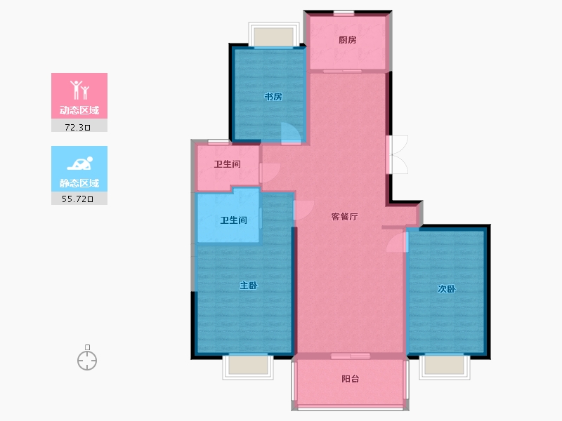 江苏省-盐城市-华府大公馆-116.00-户型库-动静分区