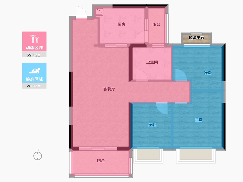 江苏省-盐城市-恒大翡翠华庭-80.20-户型库-动静分区