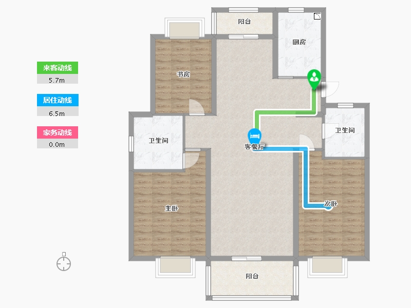 江苏省-盐城市-华府大公馆-123.05-户型库-动静线