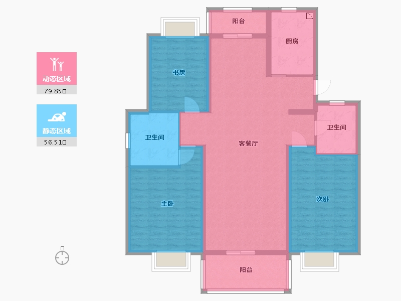 江苏省-盐城市-华府大公馆-123.05-户型库-动静分区