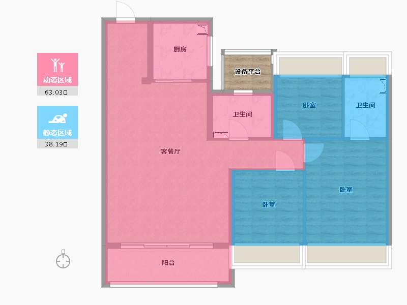 江苏省-苏州市-上城时光-94.00-户型库-动静分区