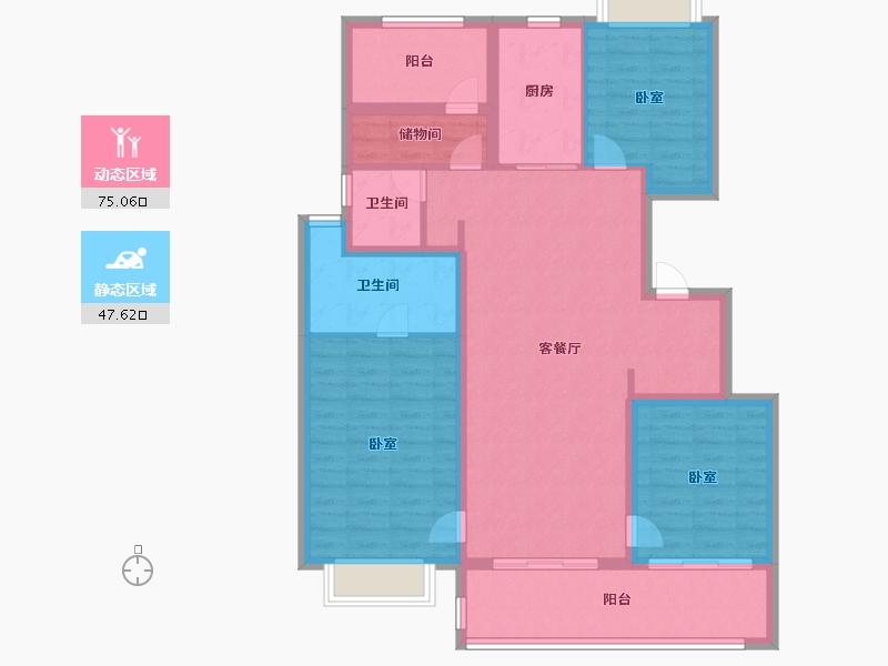 江苏省-苏州市-万象汇花园-110.00-户型库-动静分区