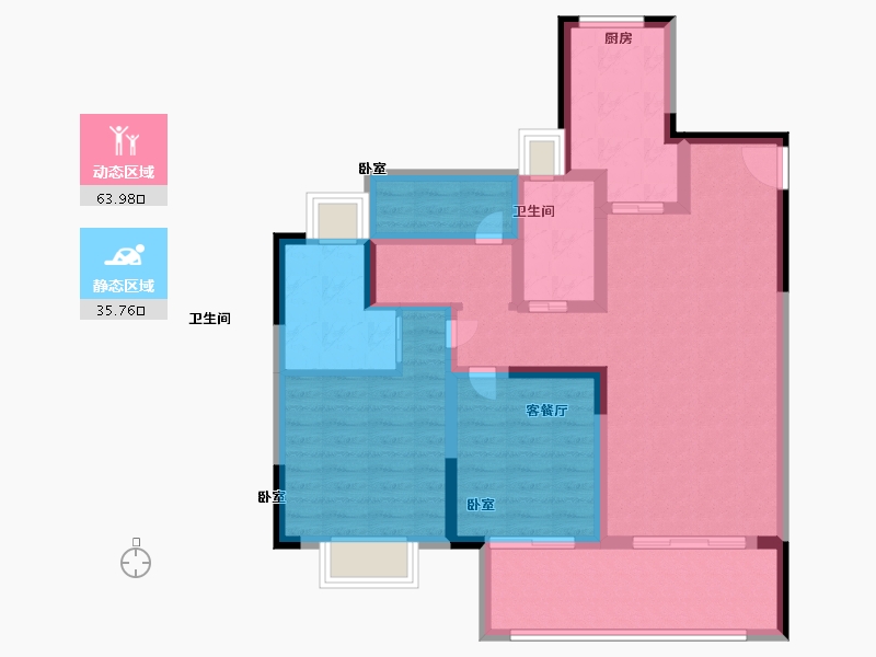 江苏省-苏州市-华润红橡花园-88.00-户型库-动静分区