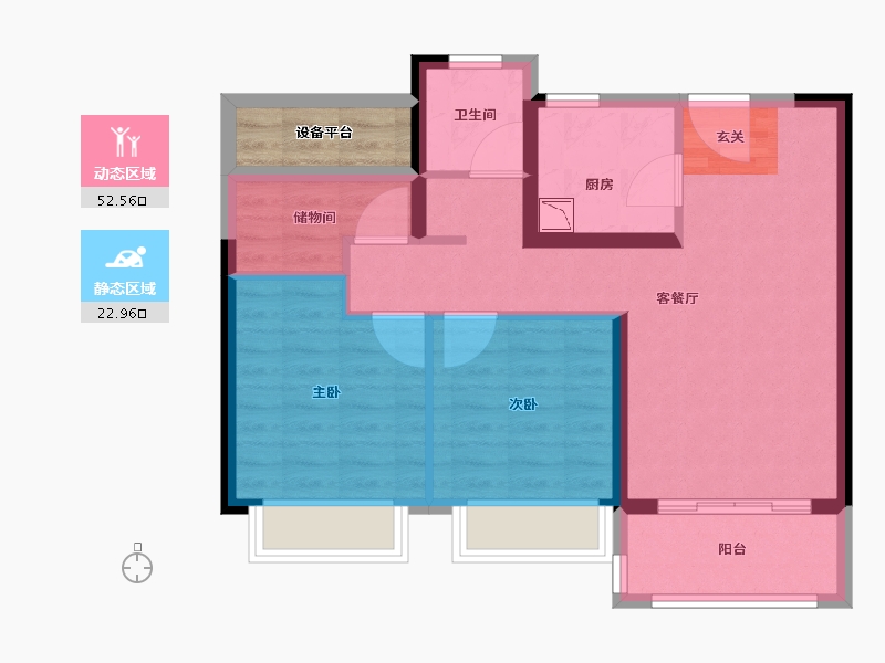 江苏省-南京市-中南上悦花苑-70.01-户型库-动静分区