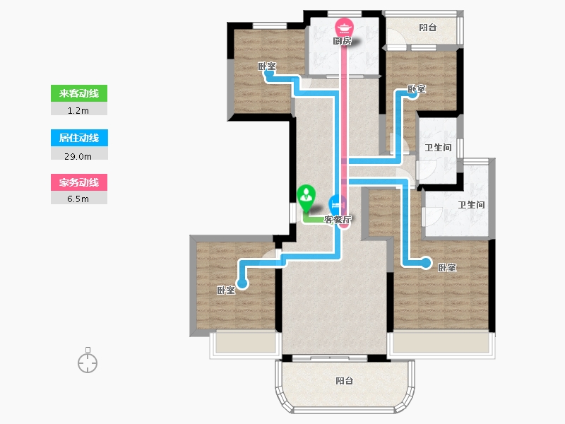 江苏省-苏州市-茂瑞府-99.67-户型库-动静线