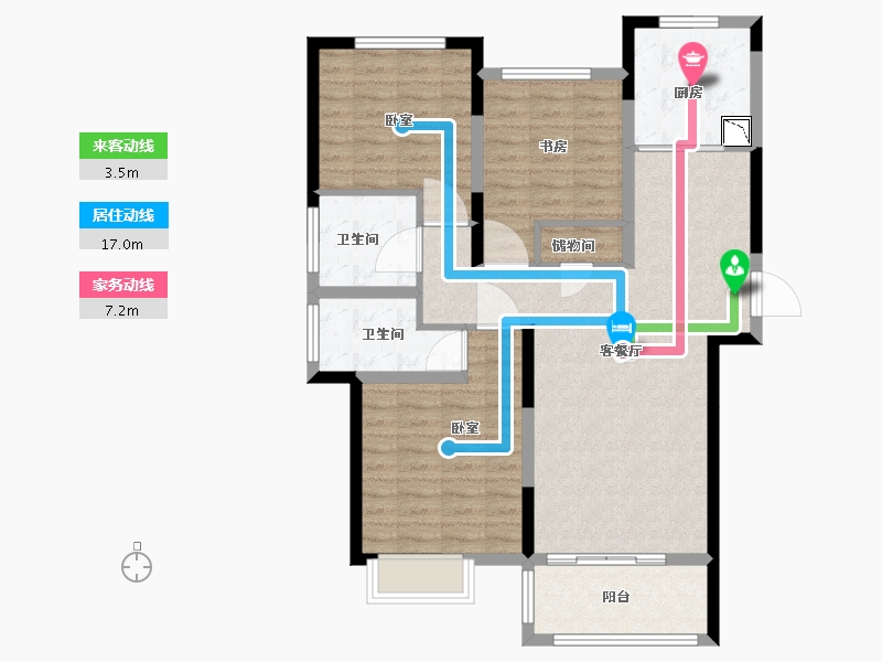 江苏省-苏州市-天地源拾锦香都-94.58-户型库-动静线