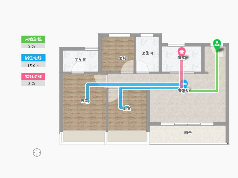 江苏省-苏州市-绿城象屿·逸品澜岸-82.00-户型库-动静线