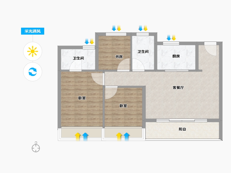 江苏省-苏州市-绿城象屿·逸品澜岸-82.00-户型库-采光通风