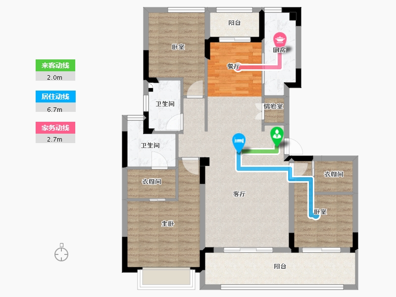 江苏省-苏州市-融创太湖御园-106.28-户型库-动静线