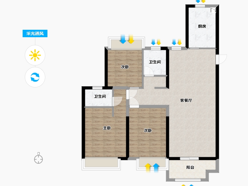 江苏省-盐城市-奥体壹号-101.00-户型库-采光通风