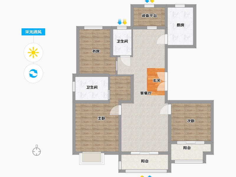 江苏省-盐城市-瀛丰紫云城-103.20-户型库-采光通风