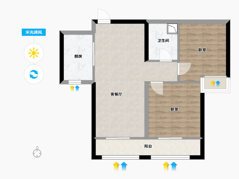 甘肃省-金昌市-兰州大名城-62.14-户型库-采光通风