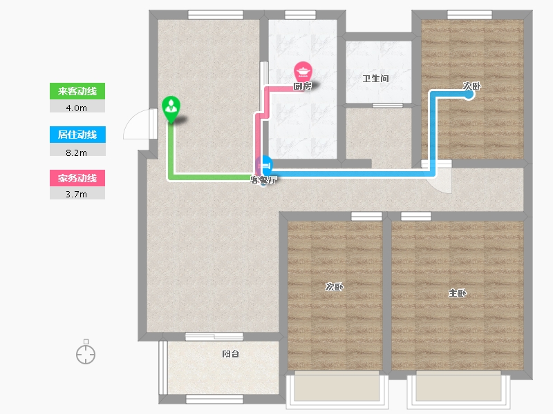 江苏省-盐城市-登达新天地3期望府-96.00-户型库-动静线