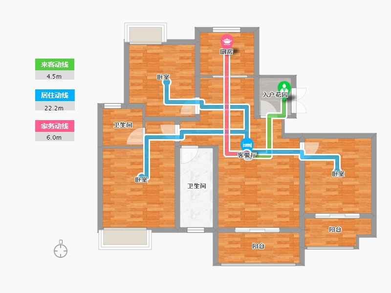 江苏省-南通市-南辰濠郡-102.00-户型库-动静线