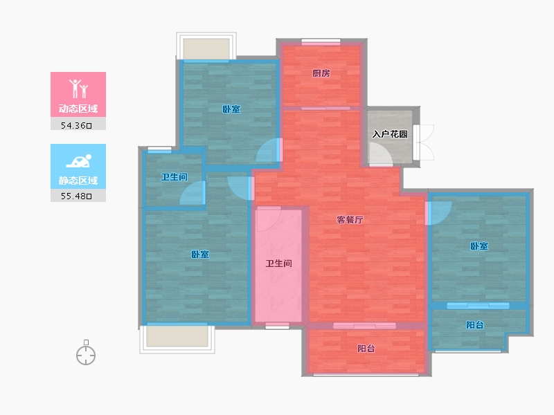 江苏省-南通市-南辰濠郡-102.00-户型库-动静分区