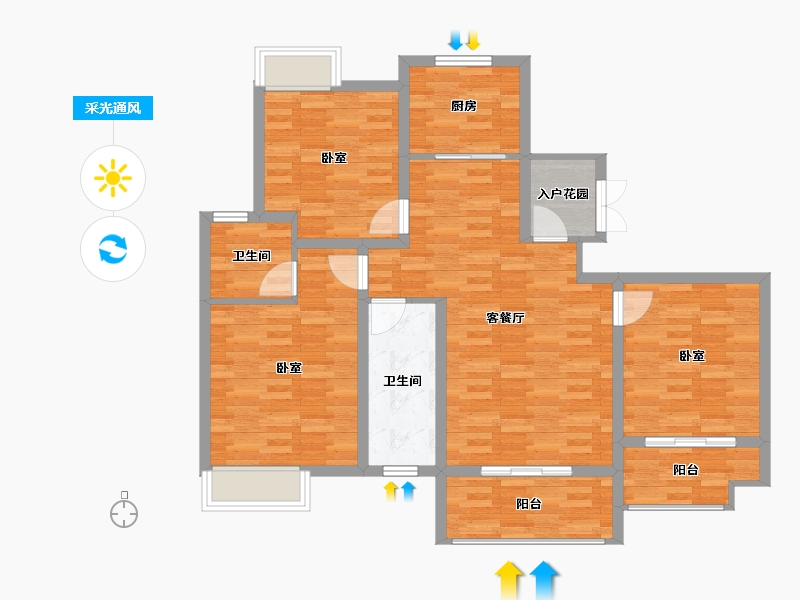 江苏省-南通市-南辰濠郡-102.00-户型库-采光通风