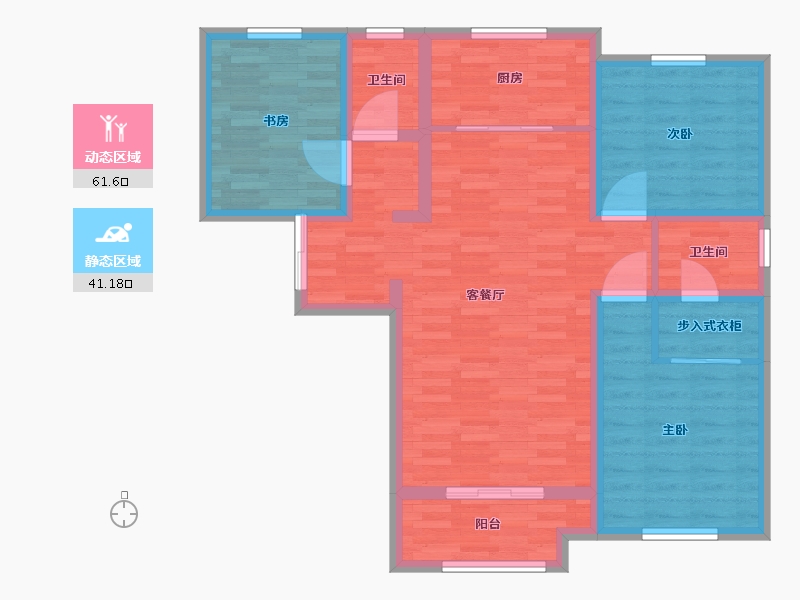 陕西省-西安市-清凉灞柳-91.51-户型库-动静分区