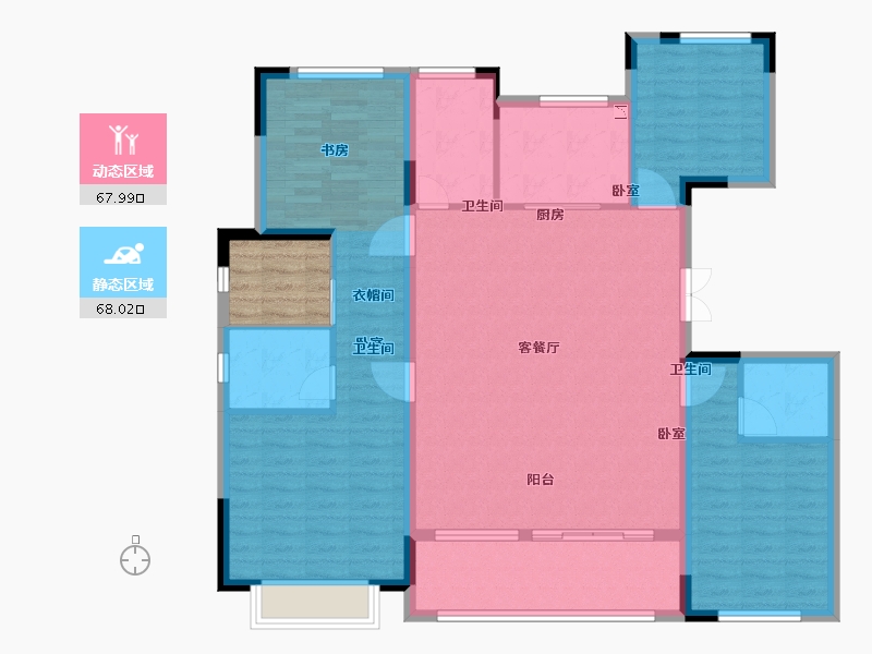 江苏省-徐州市-云龙湖·峰荟-127.91-户型库-动静分区