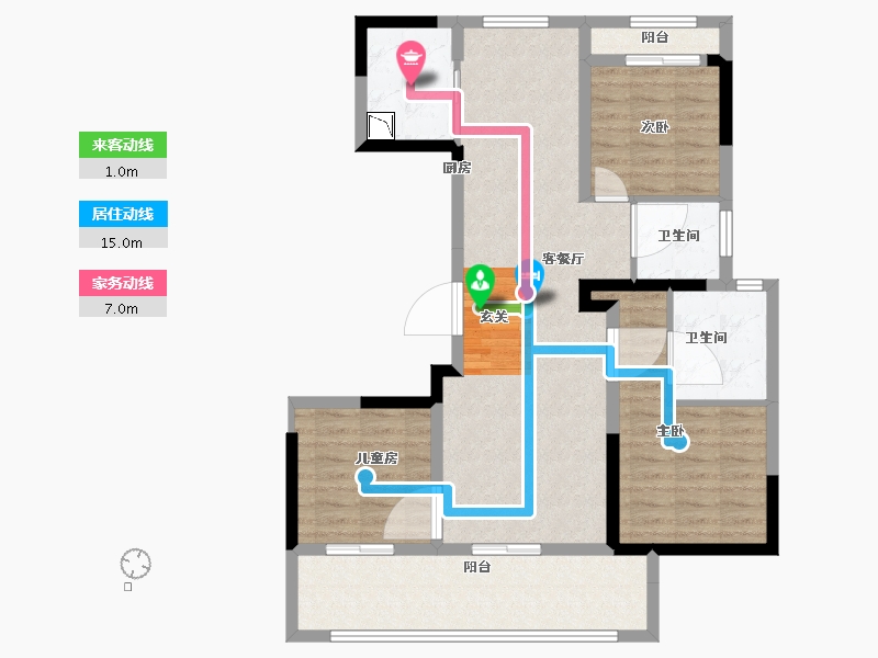 江苏省-常州市-书香世家花园-91.24-户型库-动静线