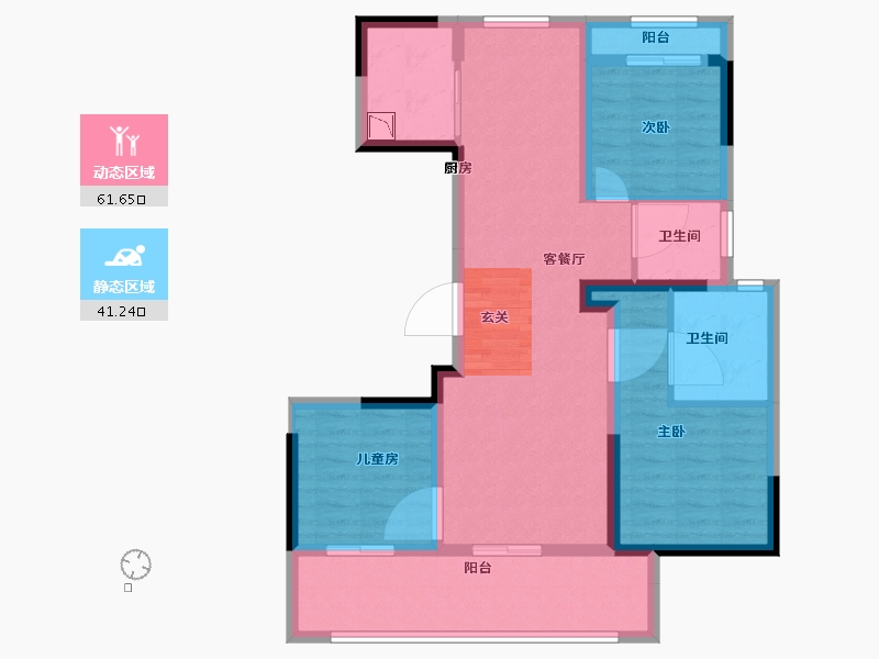 江苏省-常州市-书香世家花园-91.24-户型库-动静分区