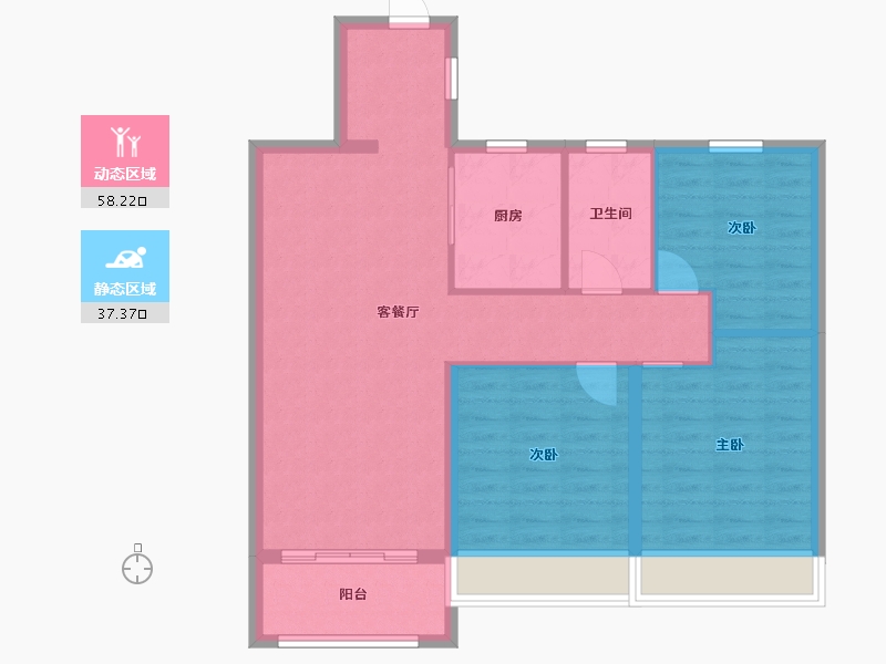 江苏省-盐城市-国投欧亚紫宸-86.41-户型库-动静分区