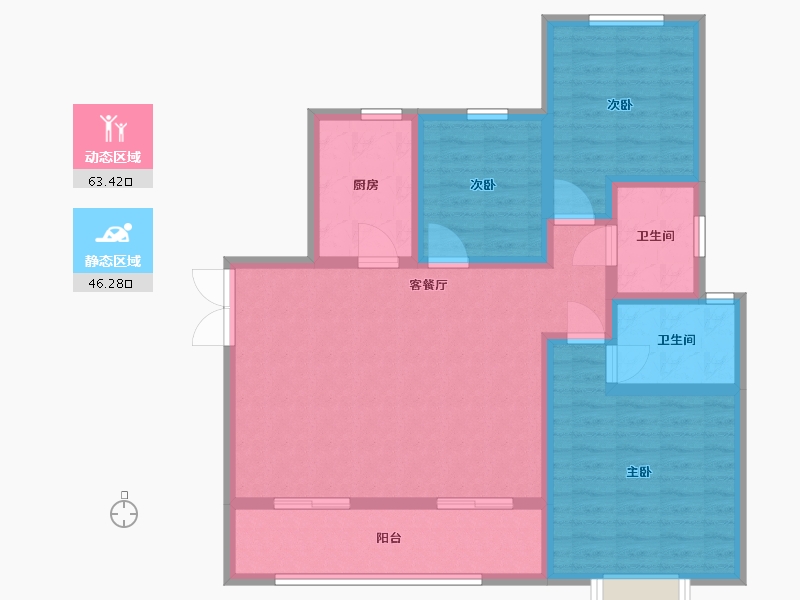 陕西省-西安市-文姬和园-98.00-户型库-动静分区