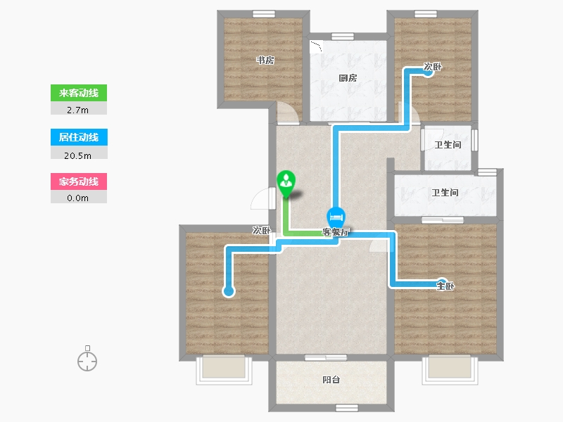 陕西省-西安市-清凉灞柳-107.56-户型库-动静线