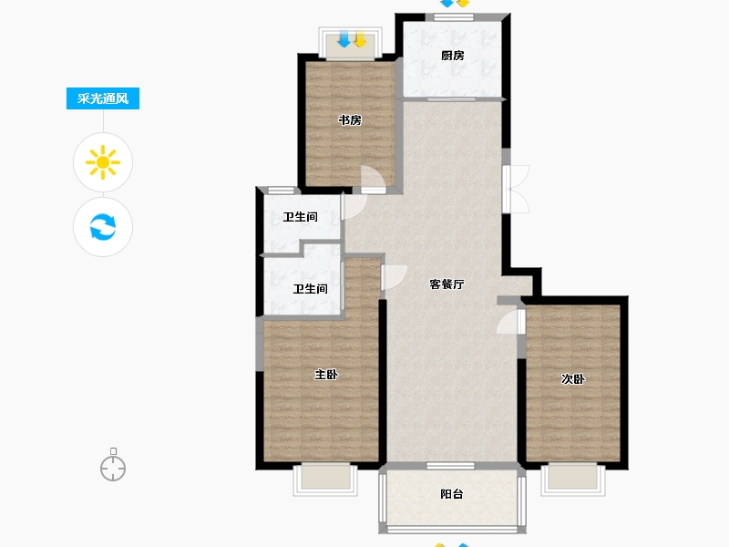 江苏省-盐城市-华府大公馆-117.70-户型库-采光通风