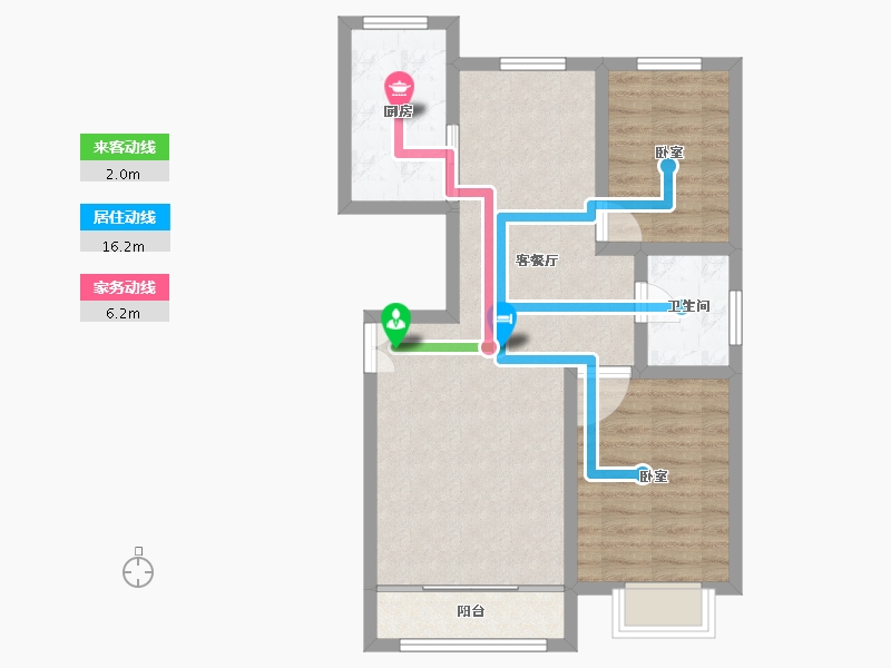 甘肃省-天水市-天宝幸福里-68.31-户型库-动静线