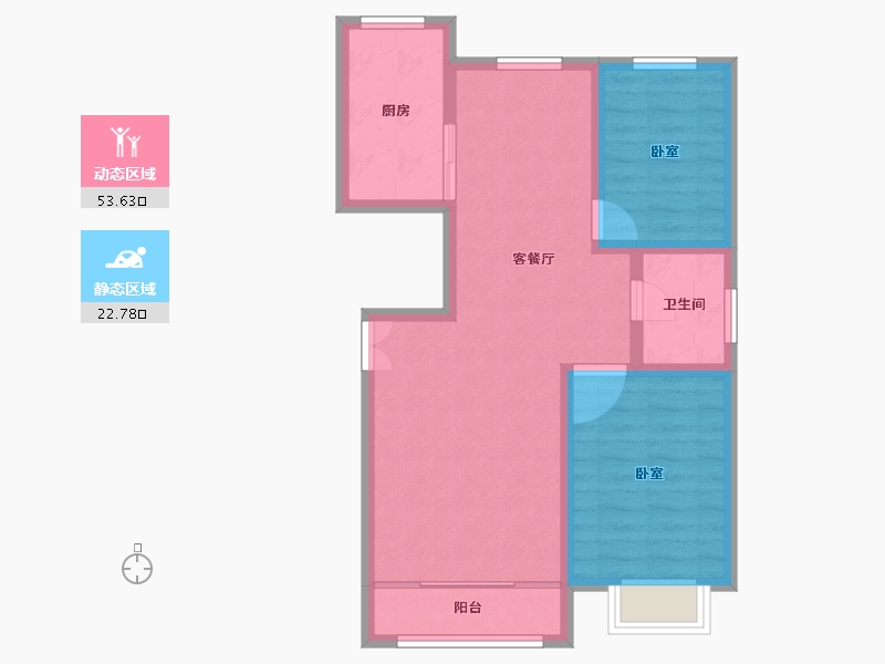 甘肃省-天水市-天宝幸福里-68.31-户型库-动静分区