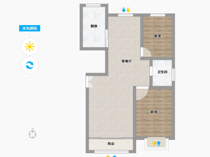 甘肃省-天水市-天宝幸福里-68.31-户型库-采光通风