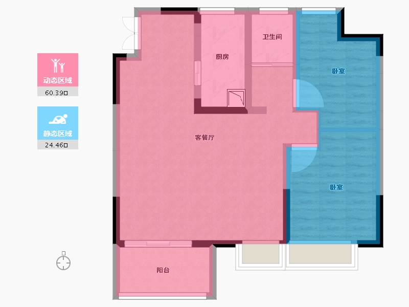 江苏省-苏州市-陆家嘴锦绣澜山-75.80-户型库-动静分区