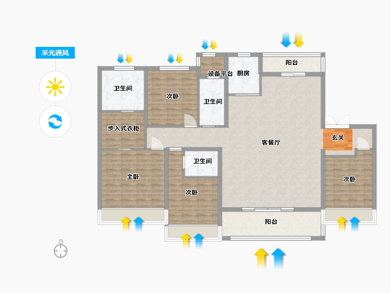 江苏省-盐城市-国投欧亚紫宸-149.60-户型库-采光通风