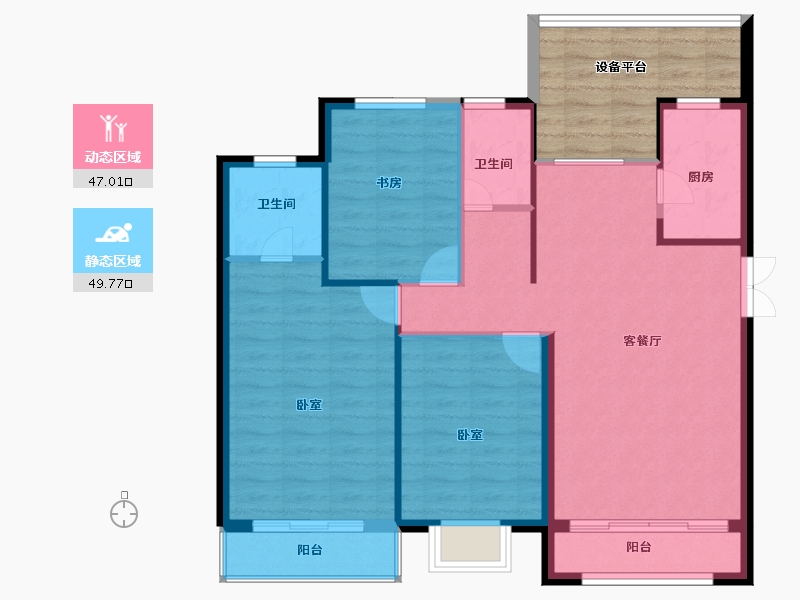 甘肃省-天水市-秦都·铂金峰范-97.31-户型库-动静分区