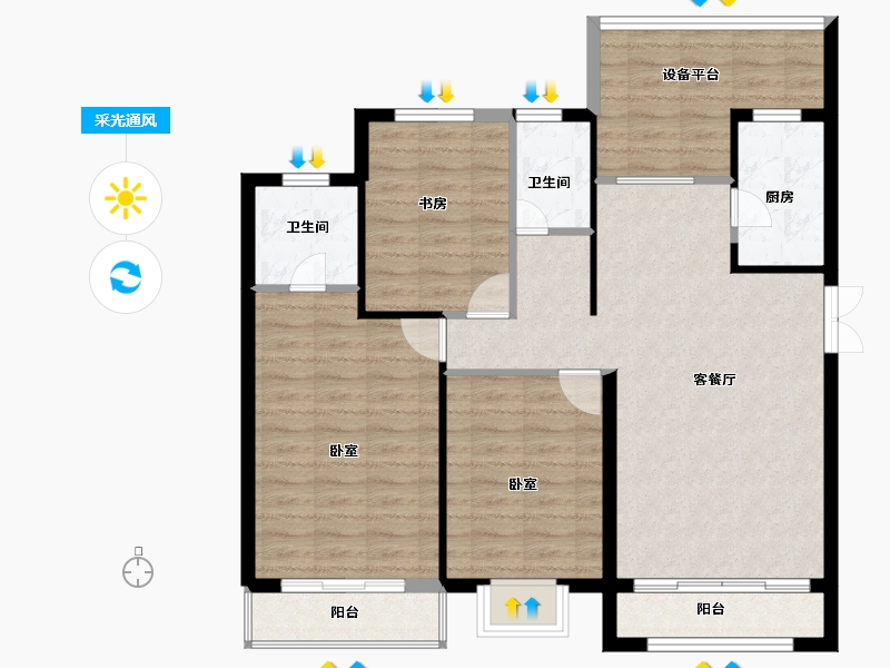 甘肃省-天水市-秦都·铂金峰范-97.31-户型库-采光通风