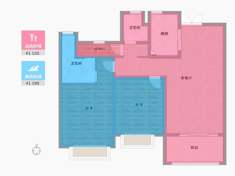 江苏省-苏州市-荷塘月苑-91.00-户型库-动静分区