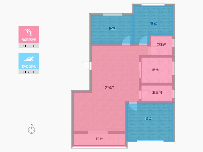 陕西省-宝鸡市-鸿福佳园-101.00-户型库-动静分区