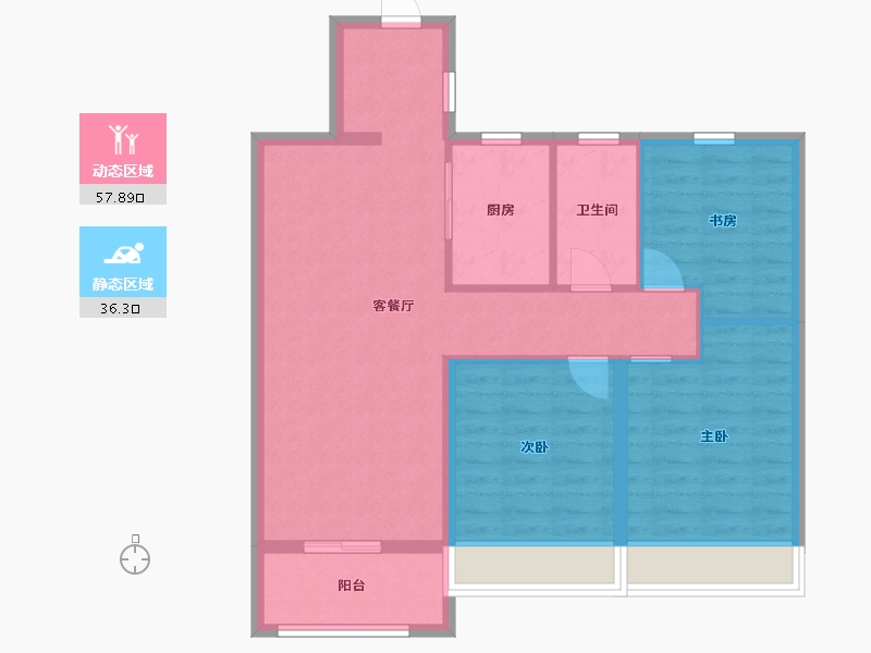 江苏省-盐城市-国投欧亚紫宸-84.80-户型库-动静分区