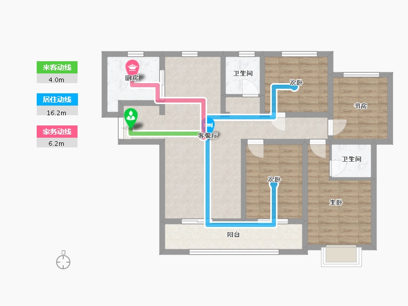 陕西省-西安市-盈泰水岸东方-97.91-户型库-动静线