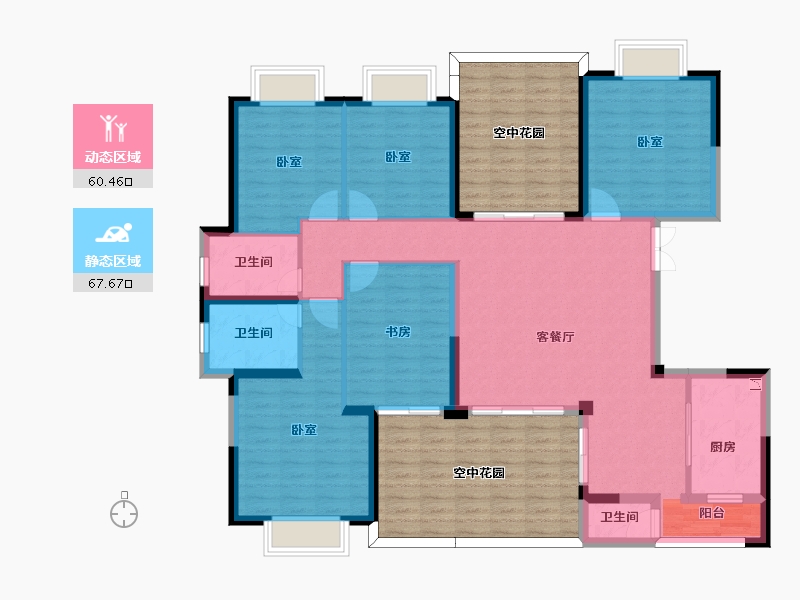 云南省-楚雄彝族自治州-安太·翡翠公园-147.88-户型库-动静分区