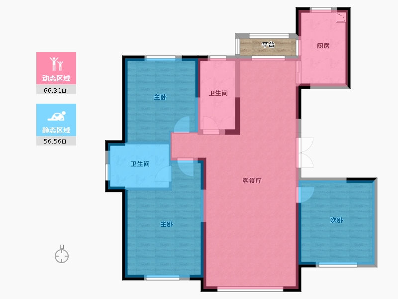 吉林省-通化市-中惠·都市绿洲-113.36-户型库-动静分区